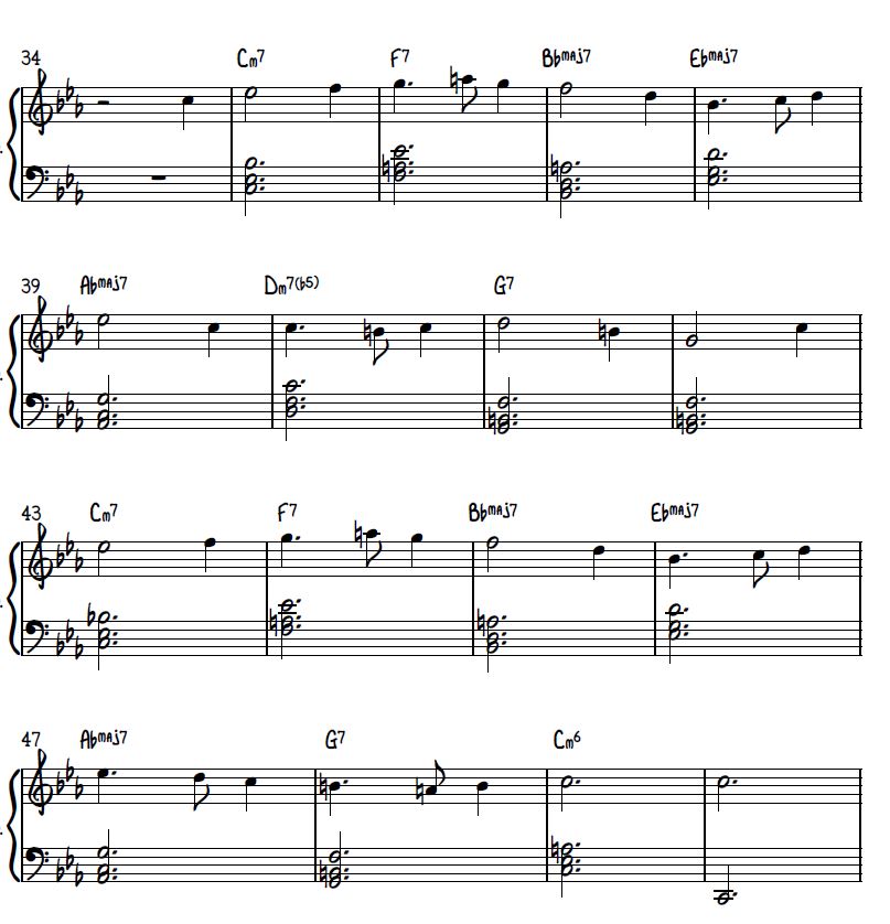 Melody with shell chords