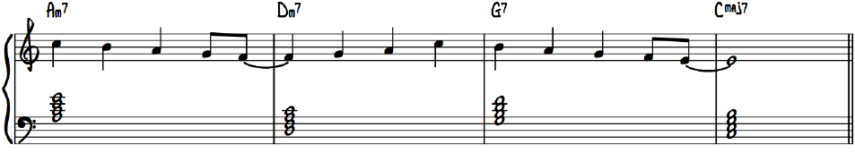 Step 3 Example of Jazz Melody with 7th Chords