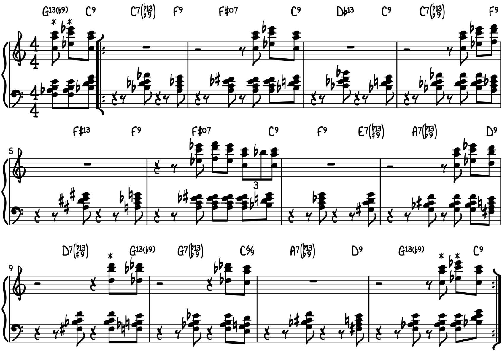Red Garland Block Chords - The Red Garland Rub