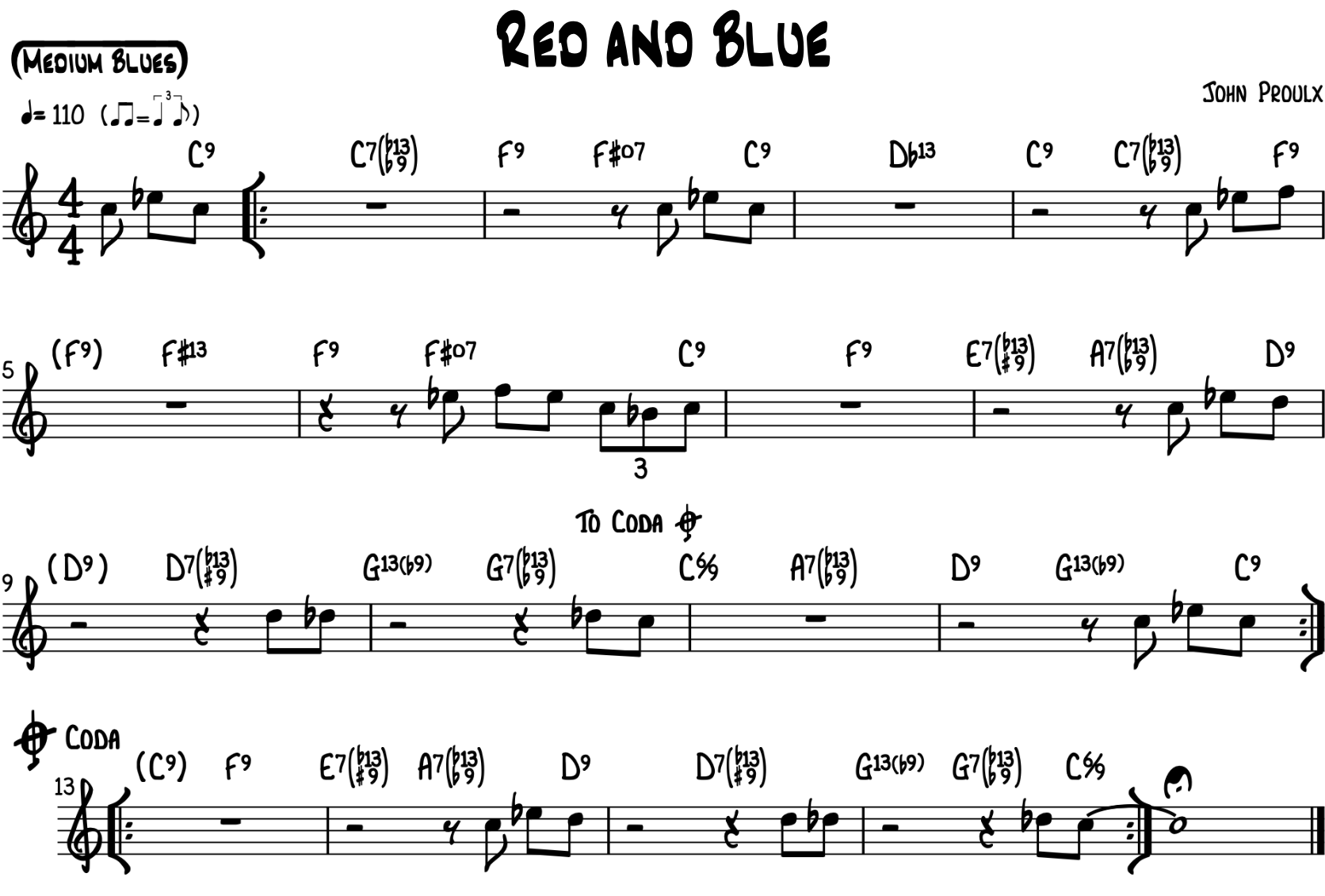 Red and Blue - John Proulx Oringal Jazz Song Inspired by Red Garland