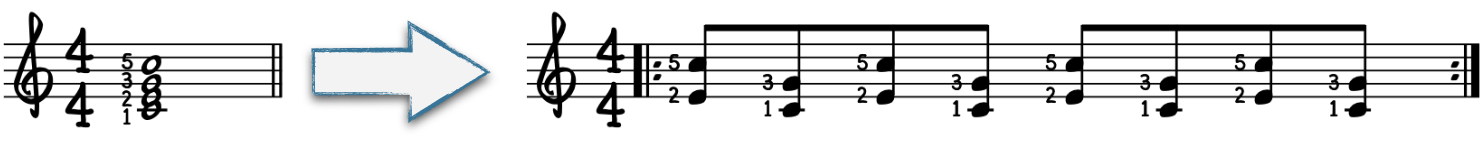 Right-hand interval rocking on piano